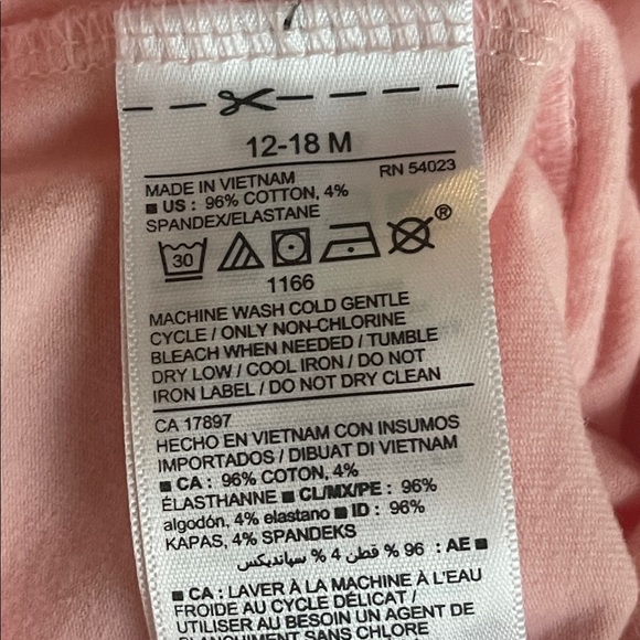 Old Navy Pink and White Kids Leggings Size 12-18months - Picture 4 of 6